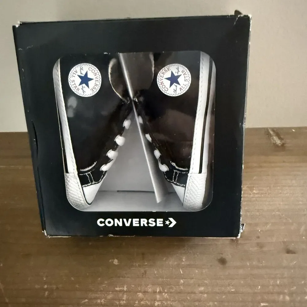New INFANT CONVERSE Chuck Taylor ALL STAR CRIBSTER Canvas Black Crib Size 3